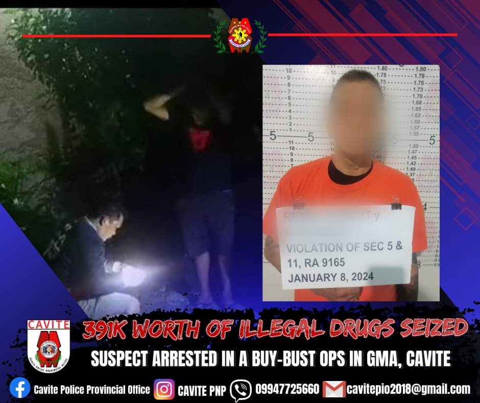 Drug Dealer Arrested in Cavite, P391K Worth of Shabu Seized - Cavite News