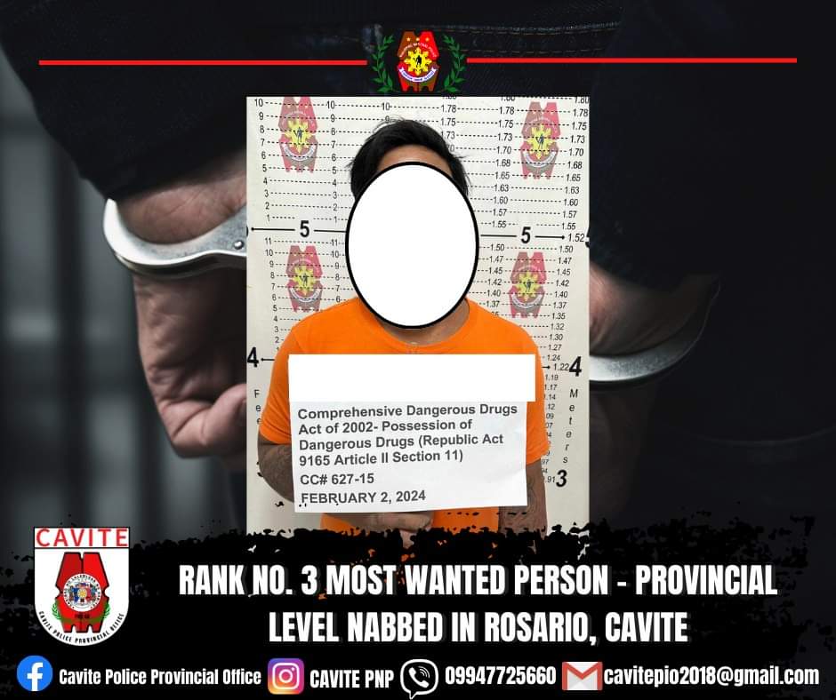 Cavite Police Arrests Top 3 Most Wanted Drug Suspect - Cavite News