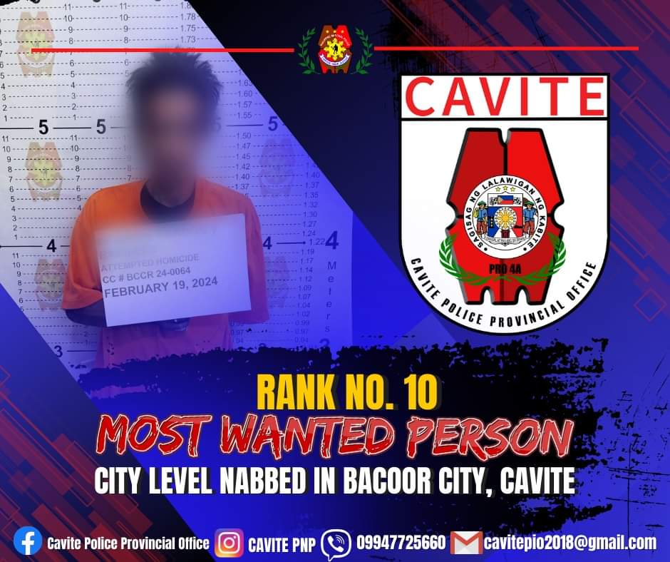 Bacoor Police Arrests Top 10 Most Wanted Criminal - Cavite News