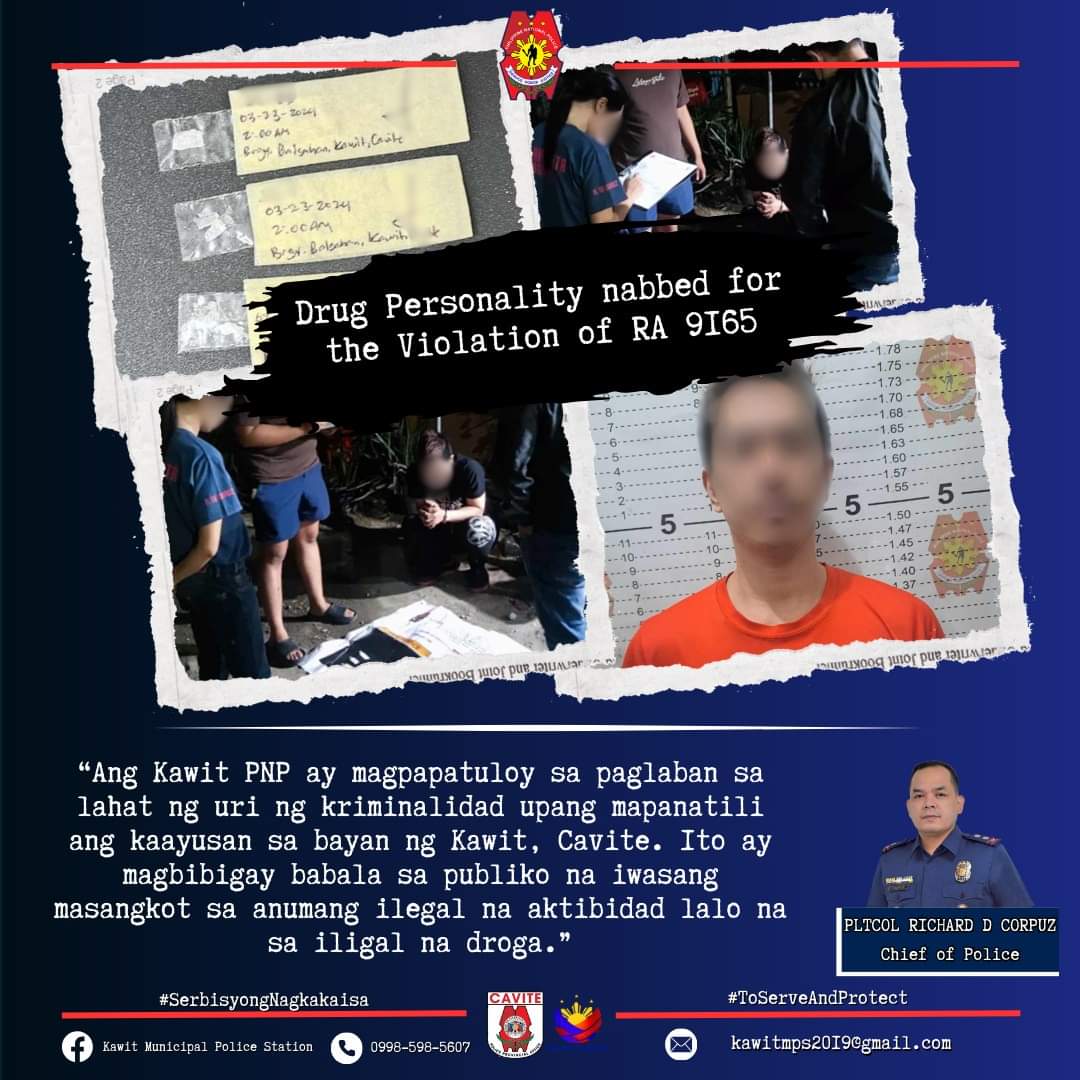 Kawit Police Arrests Drug Suspect in Buy-bust Operation - Cavite News