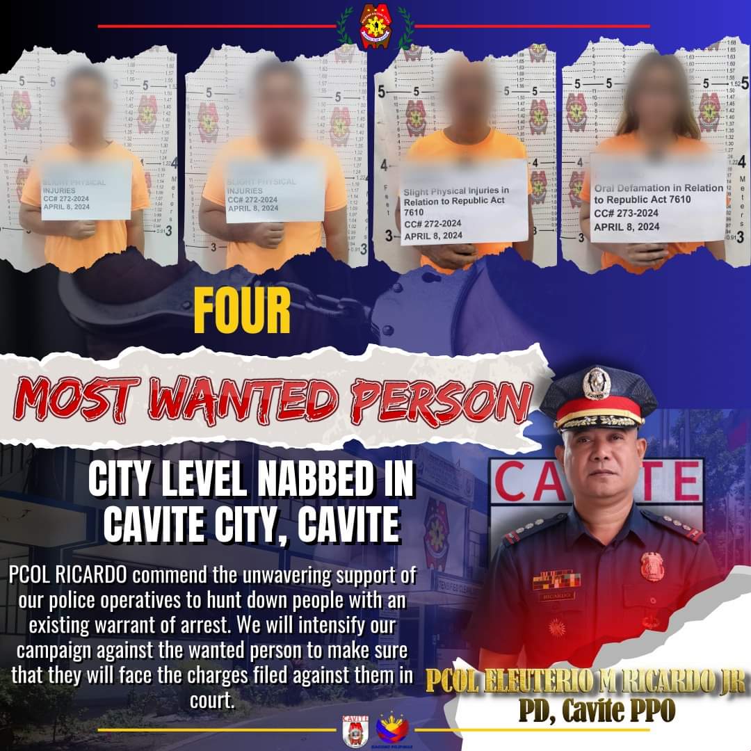 Cavite City's Most Wanted Apprehended in Police Operation - Cavite News