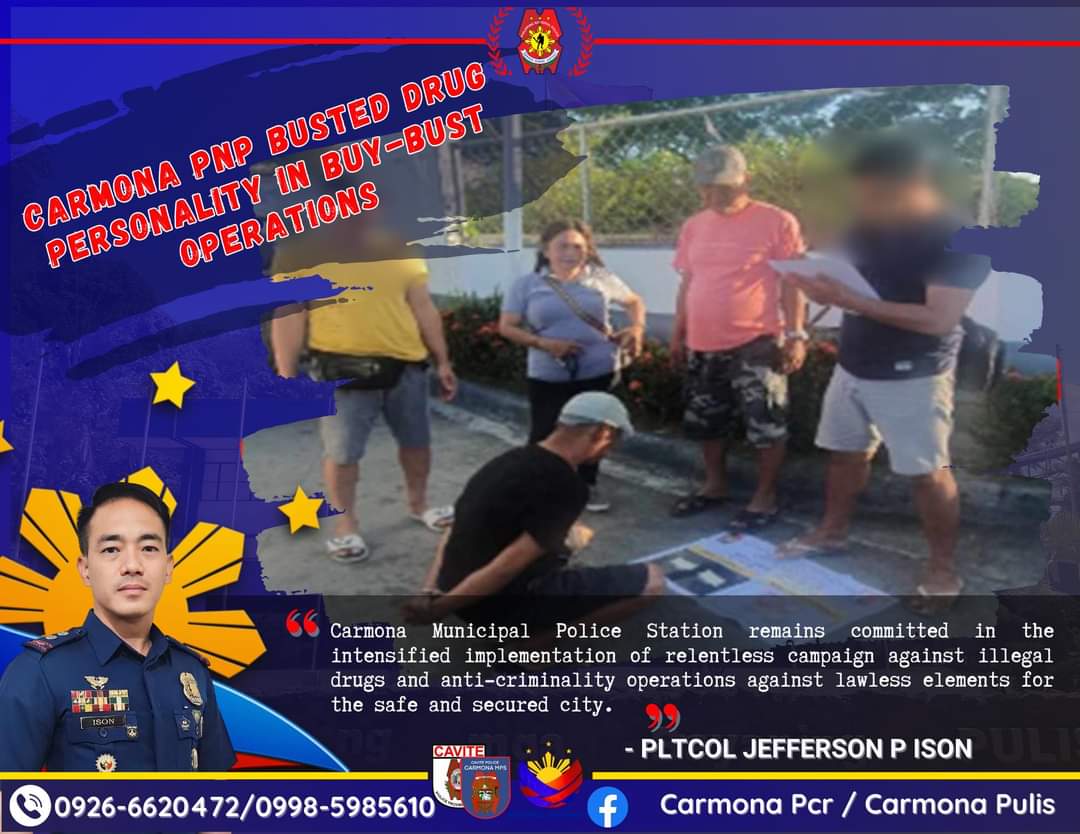 Carmona Police Apprehend Drug Dealer in Covert Operation Cavite News